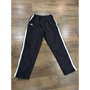 Vintage Y2k Adidas Wide Leg Nylon Track Pants Mesh Lined Medium 27x29 Black 2001